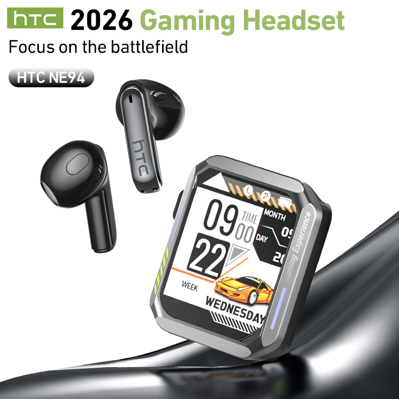 Headphones - หูฟังไร้สาย HTC NE94 สำหรับเล่นเกม พร้อมไมโครโฟน รองรับโหมดคู่สำหรับเล่นเกมและฟังเพลง