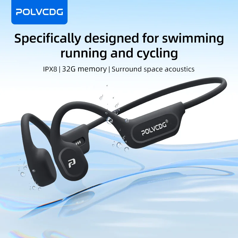 Type C Wired Earphones With Mic - POLVCDG X9 หูฟังแบบนำเสียงผ่านกระดูก 32G IPX8 กันน้ำ