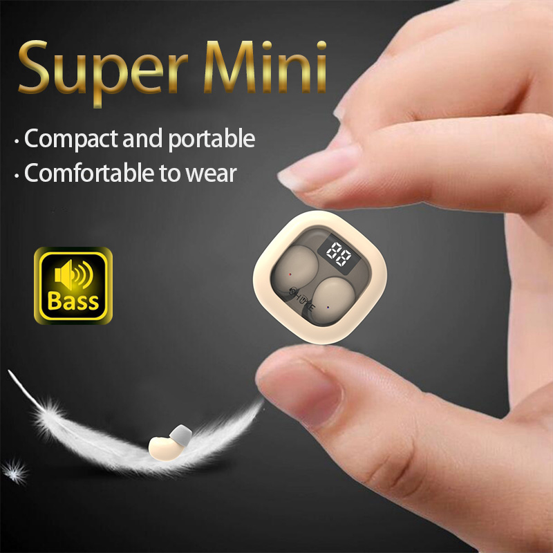 Type C Wired Earphones With Mic - หูฟังขนาดเล็ก SK ชุดหูฟังไร้สายบลูทูธสำหรับเล่นกีฬา นอนหลับ มองไม่เห็น สวมใส่สบาย