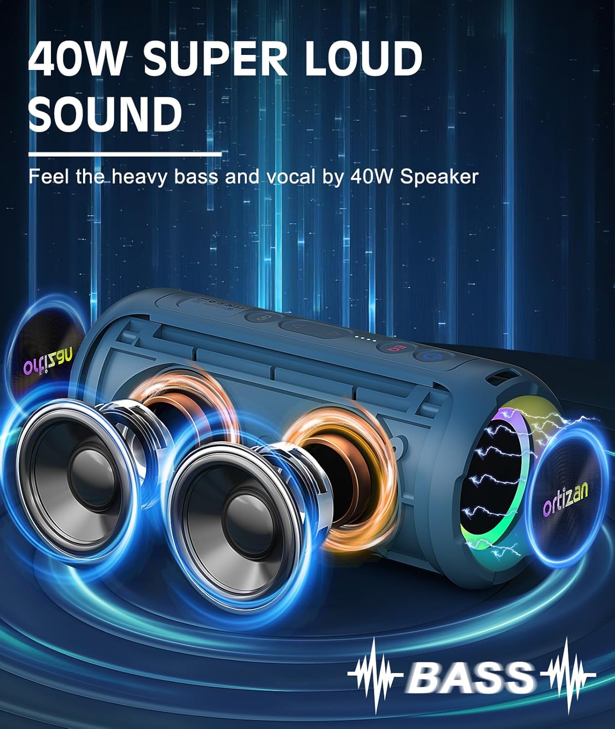 ลำโพงบลูทูธไร้สาย ortizan พร้อ - Portable Bluetooth Speaker Waterproof Ipx7 บทวิจารณ์และราคา