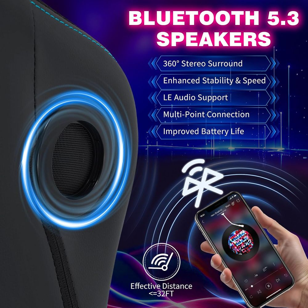 เก้าอี้เกมมิ่งพร้อมไฟ LED ลำโพ - Speakers บทวิจารณ์และราคา
