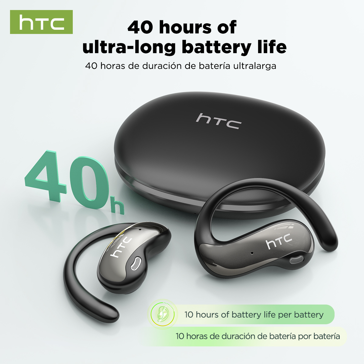 HTC NE19 หูฟังบลูทูธ AI OWS กี - Type C Wired Earphones With Mic บทวิจารณ์และราคา